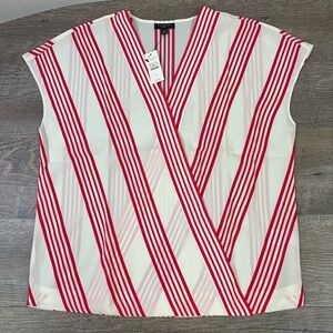 NWT Talbots Cap Sleeve Surplice Blouse